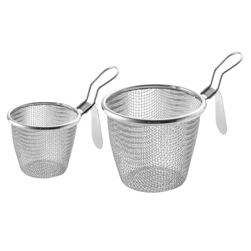 

2 Pack Multipurpose 304Stainless Steel Strainer Basket for Cooking and Draining 45BE