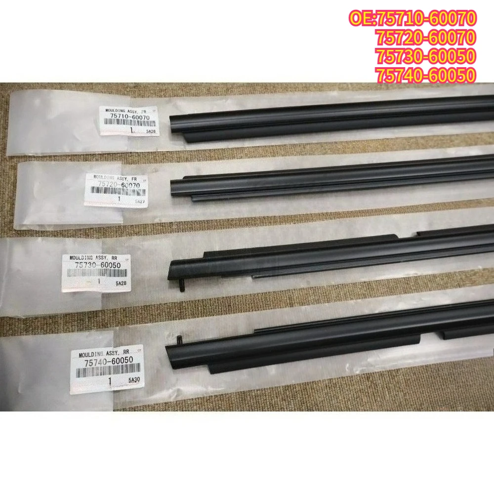 

For 4Pcs 75710-60070 75720-60070 75730-60050 75740-60050 Car Window Weatherstrip For Toyota Land Cruiser 2008-2016 LC200