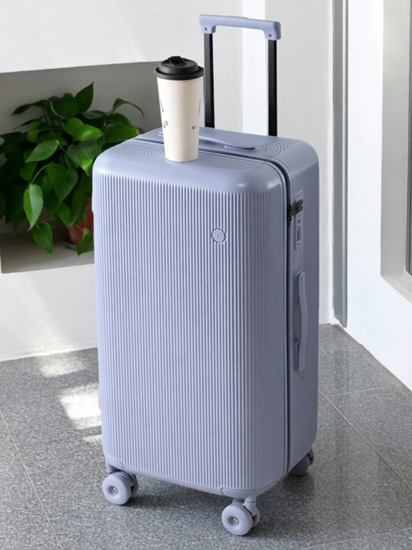 

New Thiened Travel Suitcase Blue Pull Rod Durable PC Zipper Double Layer Lage Bag Faionable Hardell Youth Bapa