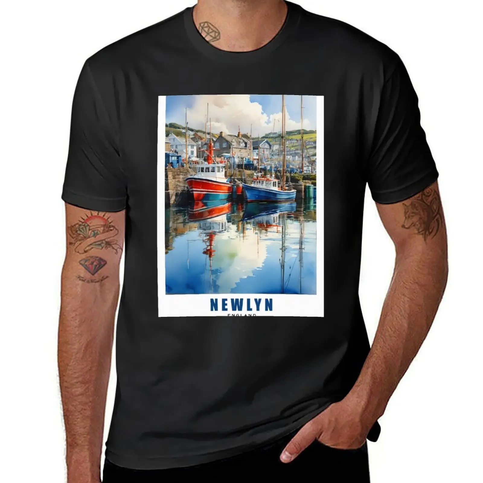 NEWLYN / Cornwall, England : Fisherman's Haven: Exploring the Maritime Heritage of Newlyn T-Shirt blanks Men's t shirts