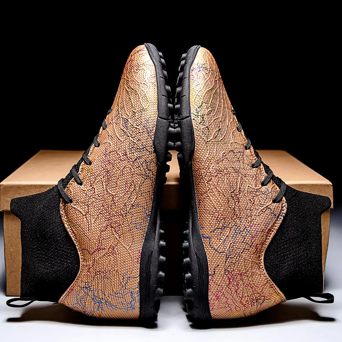 

High-top soccer boots broken nails TF and spikes FG, 4 colors to choose from unisex styles professional breathable and non-slip