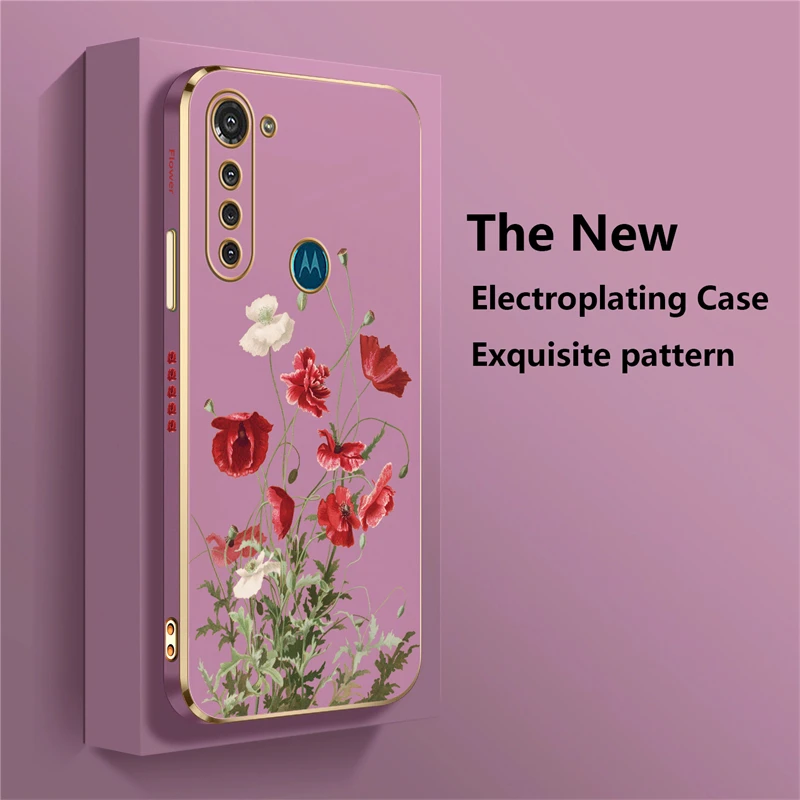 G8 Power Flower Case For Moto G53 G22 G30 G50 G52 G60 G9 Play Plus G60 G40 Fusion E7 Edge20 Silicone Shockproof Cover Coque