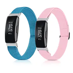 2pcs Nylon Strap for Fitbit Inspire 2 /Inspire Bands/Inspire HR ，Elastic Sport Breathable Wristband Strap for Inspire 3/2/HR/Ace