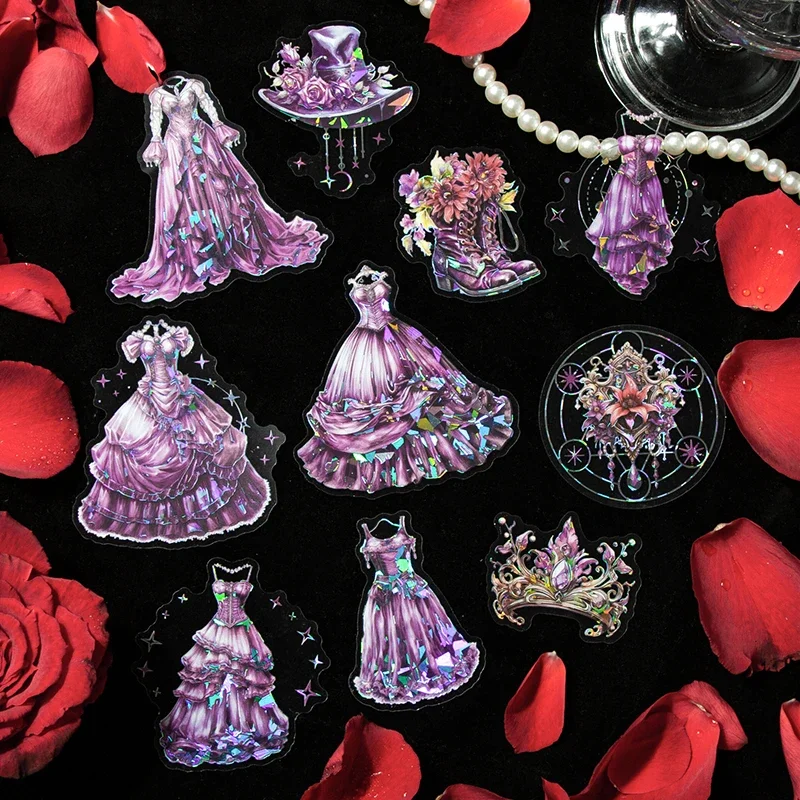 

10Sheets Stickers new Fashion Fashion Decorative Materials Dress Bag Paper Paper Background Scrapbook cut 180*115MM