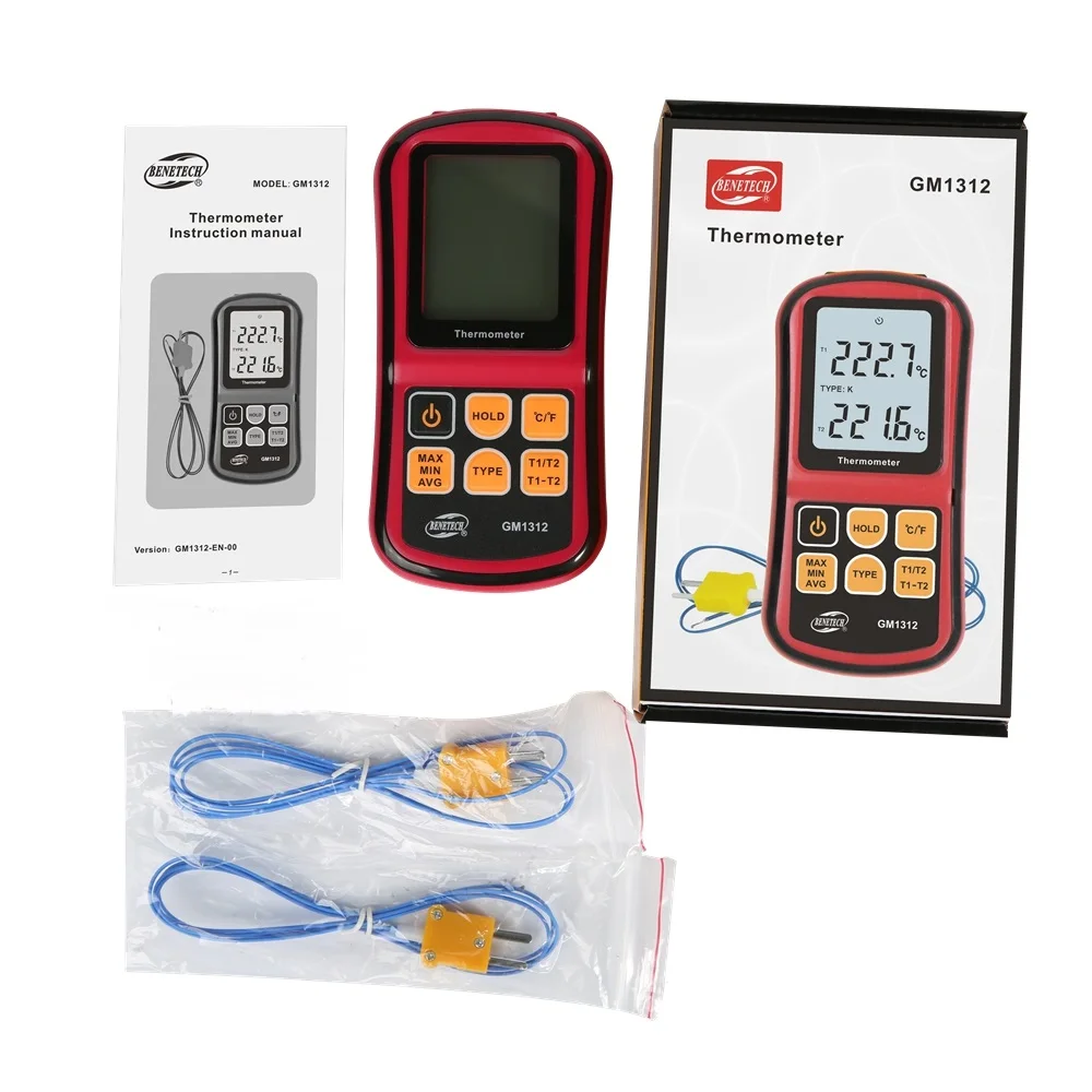 Brand Digital Thermocouple Thermometer -50~300 Degree Industrial Temperature Meter J K T E N R Type 2 Thermocouples Temp Tester