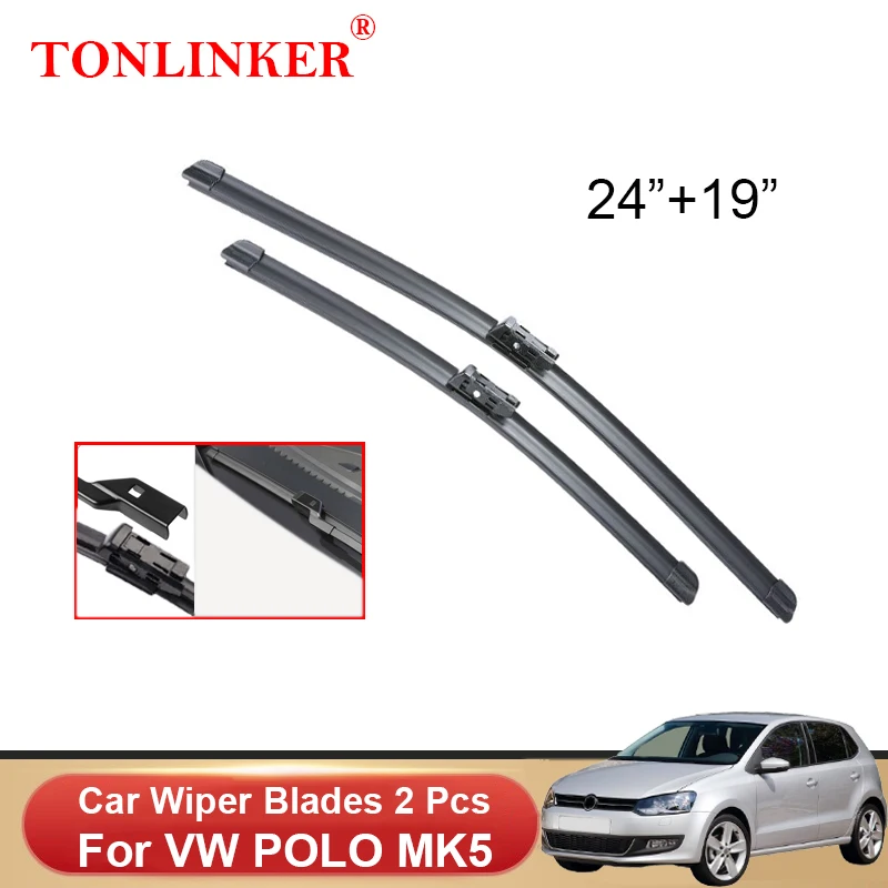 

TONLINKER Car Wiper Blades For Volkswagen VW POLO MK5 2009-2014 2015-2020 Car Accessories Front Windscreen Wiper Blade Brushes