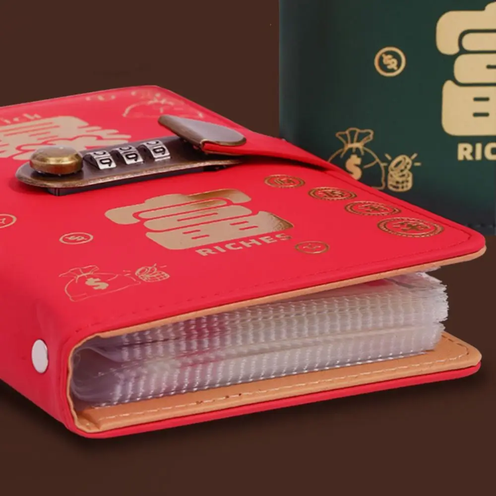 PU Leather Saving Money Binder Refillable Wallet Storage Planner Organizer Cash Envelopes Savings Handbook Account Book