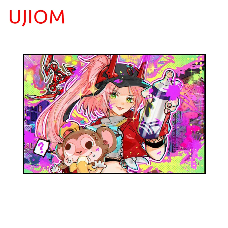 UJIOM 13cm × 8.5cm For Honkai Star Rail Rappa Wall Stickers Colorful Creative Poster Design Decals Good Home Accessories