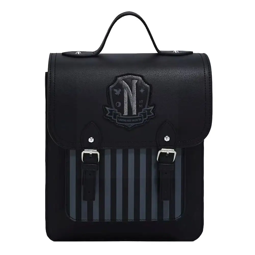 Wednesday Aesthetic Backpack For Teens Y2K Gothic Preppy Backpack Japanese Leather Book Bag Wensday Backpack R5F0