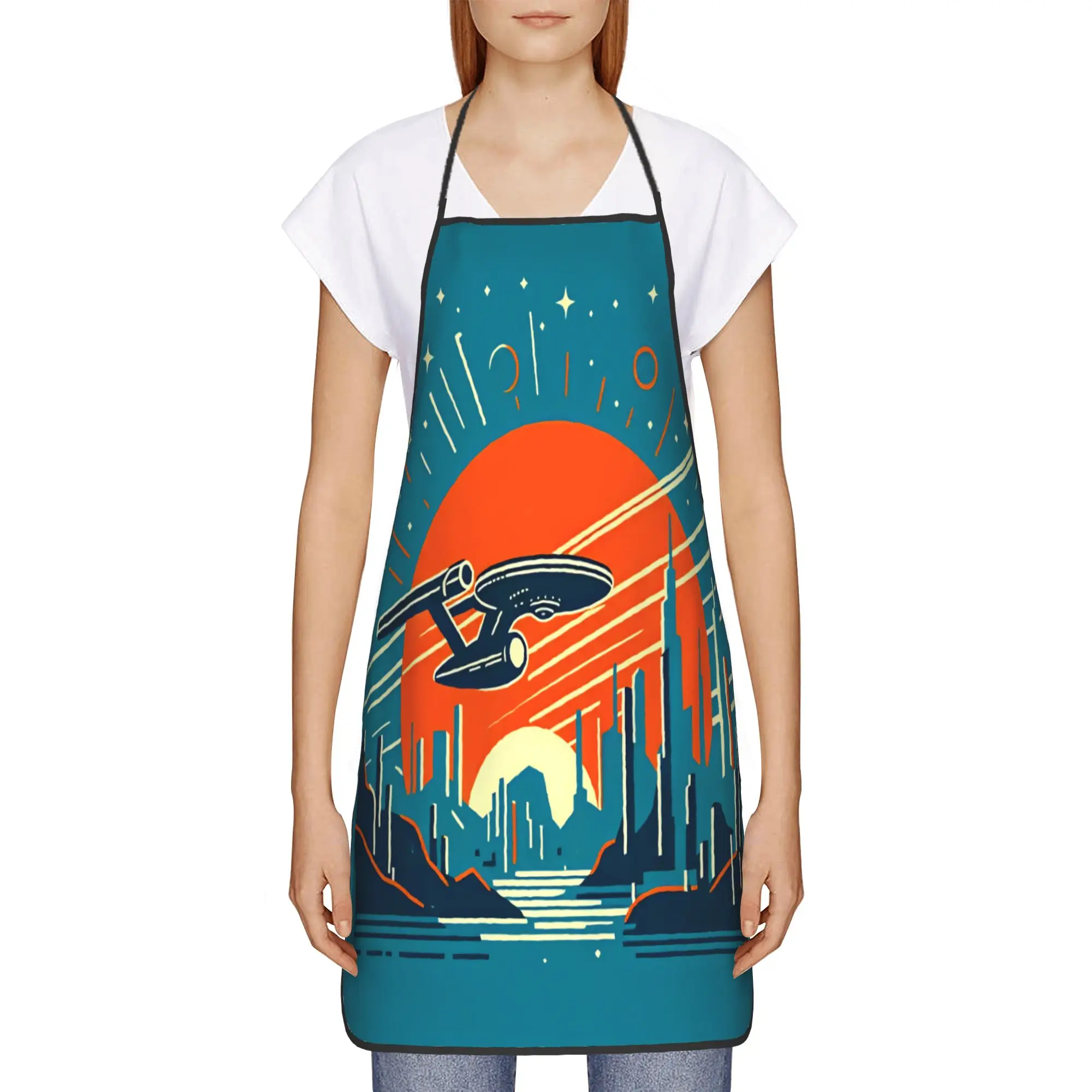S-Star T-Trek Ship Movie  Apron  Household Manicure Kitchen Accessories Barbecue Fashion Aprons without Pocket