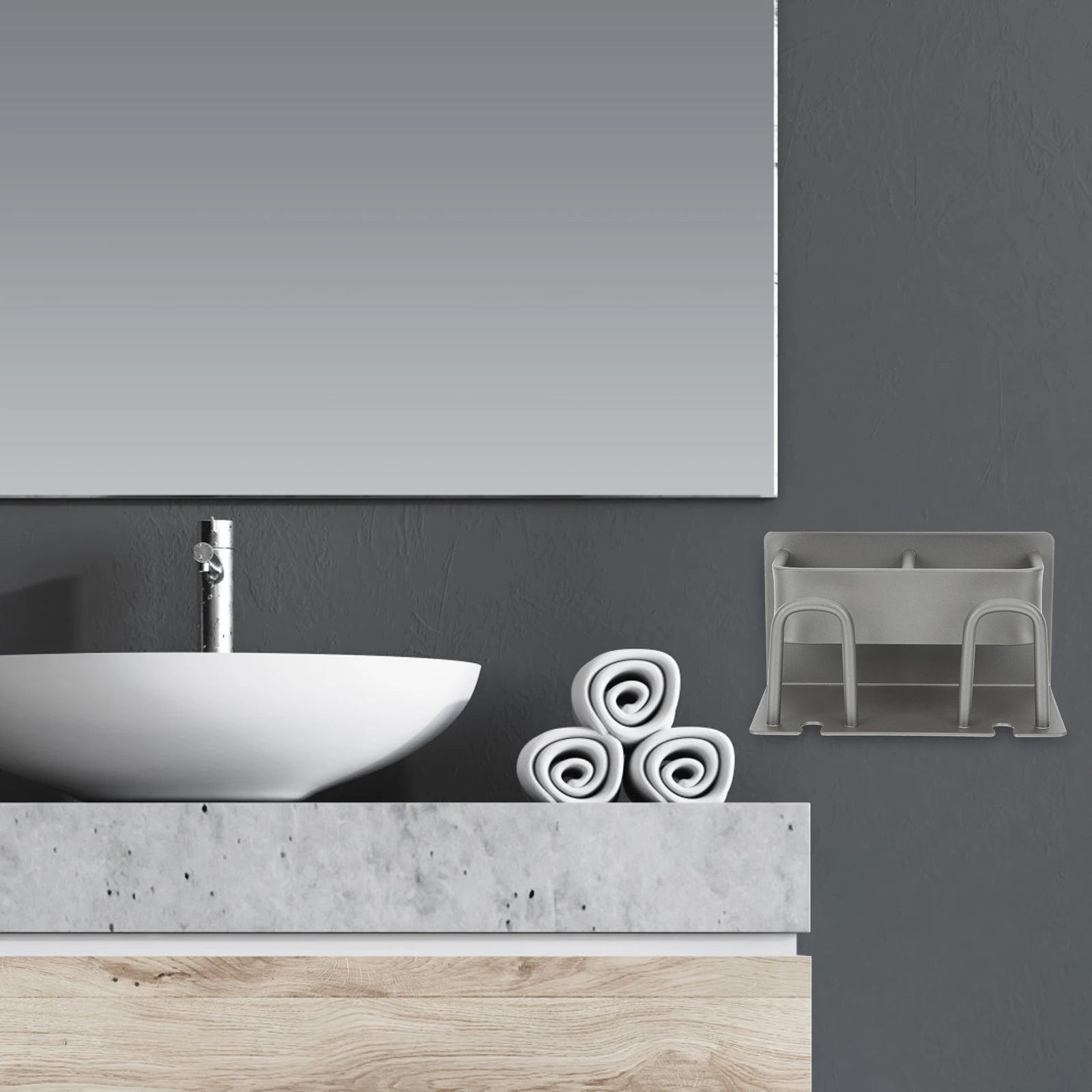 

Non Drill Toothbrush Holder Multi-Functional Space Aluminum Bathroom Storage Rack Wall Mounted Toothpaste Drain Organizer Cup