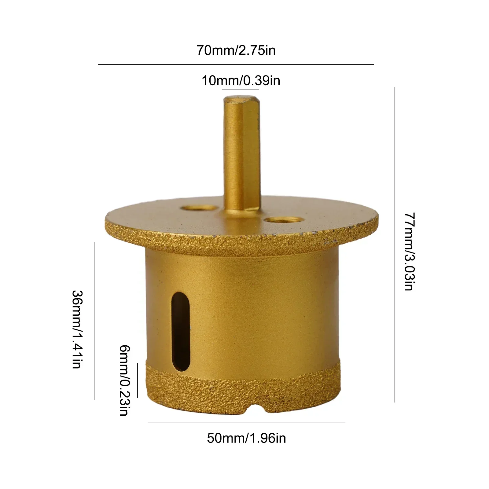 Imagem -03 - Soldado Diamante Buraco Broca Viu Núcleo Bit Buraco Abridor M10 Rosca para Mármore Granito Vidro Carreejo Ferramentas de Perfuração 60 mm 65 mm 70 mm