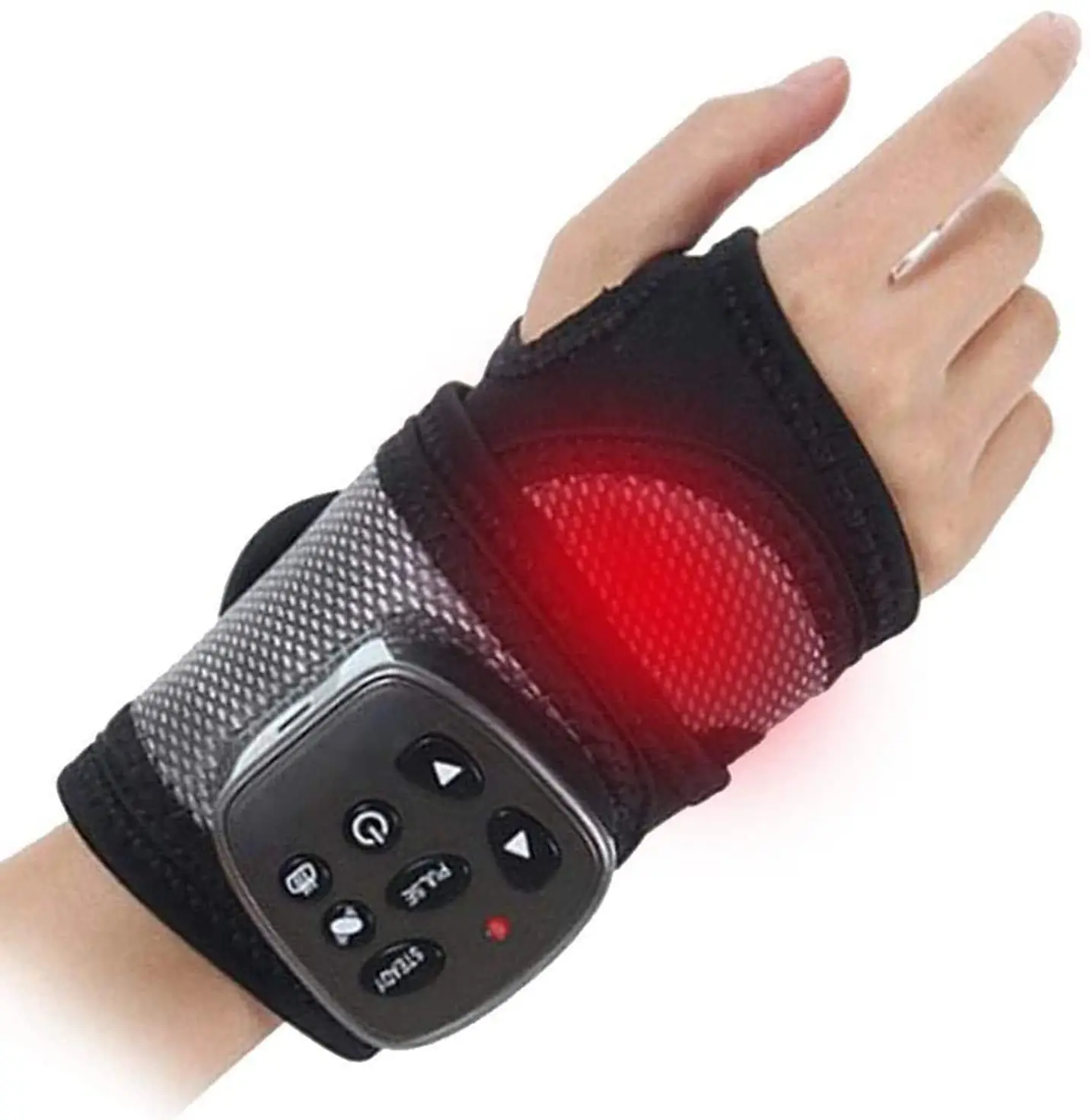 Elektrisch Handmassageapparaat 3 In 1 Multifunctioneel Polsgewricht Trillingsbandje Kneedverwarming Heet Aircomprime Instrument