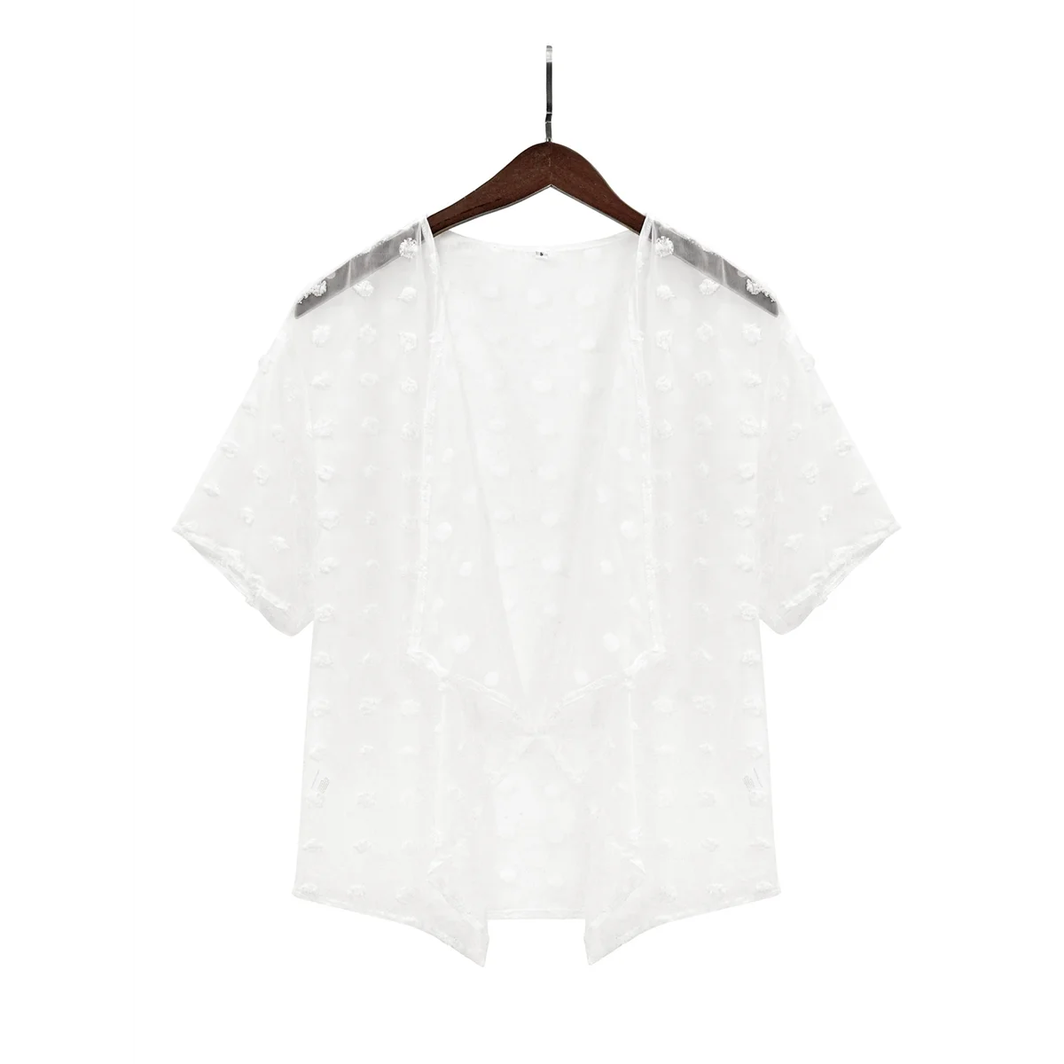 Kardigan damski ABQR z rękawem 3/4, kardigan biały S