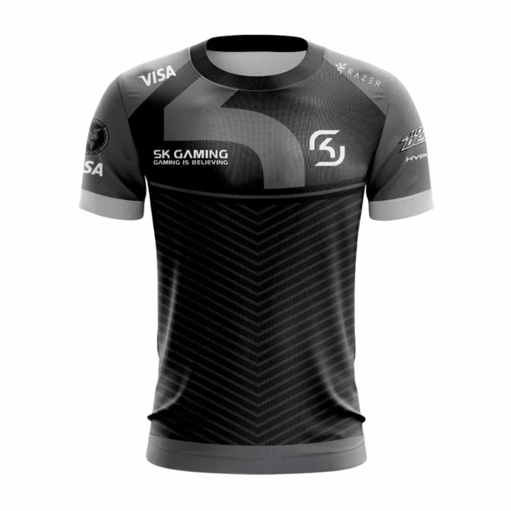 Мужская летняя спортивная футболка с круглым вырезом, униформа SK Gaming Cinza The Dream 2017, дышащая футболка с 3D принтом
