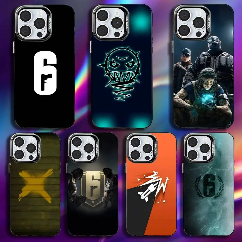 

Rainbow S-Six S-Siege Phone Case For iPhone 16,15,14,13,12,11,Pro,Max,Plus,Mini,XS,SE Anti Fall Black Matte Hard Bumper