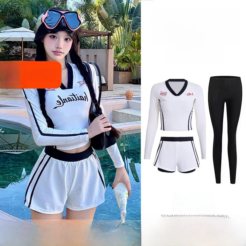 sun-protection-swimming-suit-women's-conservative-two-piece-jellyfish-suit-surfing-long-sleeve-long-pants-beach-surfing-divin