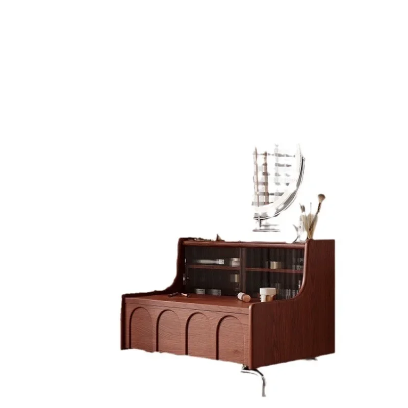 

French medieval retro style dresser small apartment solid wood bedroom bedside makeup designer makeup table