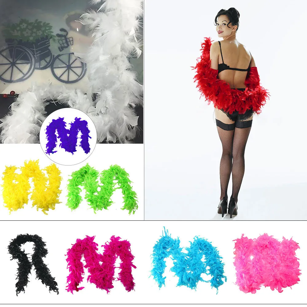 Feather Scarf Party Multi-color Fluffy Handcraft Ostrich Feather Plume Boas Scarf Clothes For Wedding Decoration Performance 스카프