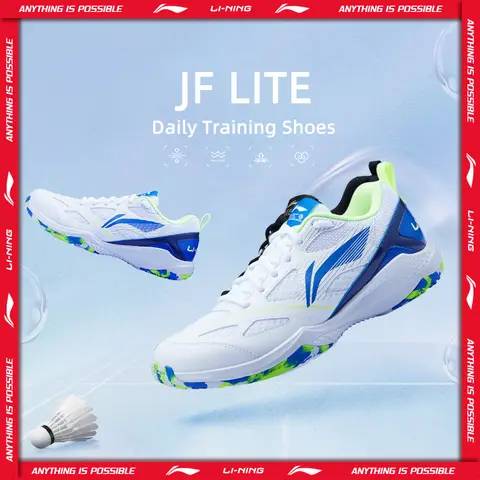 Li-Ning Unisex JF LITE Badminton Shoes NON-MARKING Breathable Comfortable LiNing Men Women Daily Training Shoes AYTU025