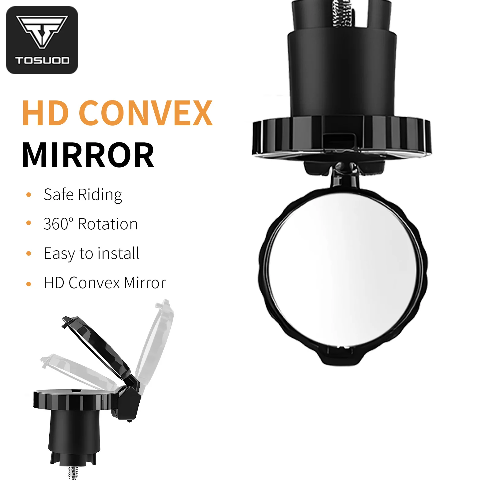 

TOSUOD 1/2pcs Bicycle Rearview Mirror Universal Bicycle Side Mirrors Adjustable Convex 360° Rotate Mirrors Bike Accessories