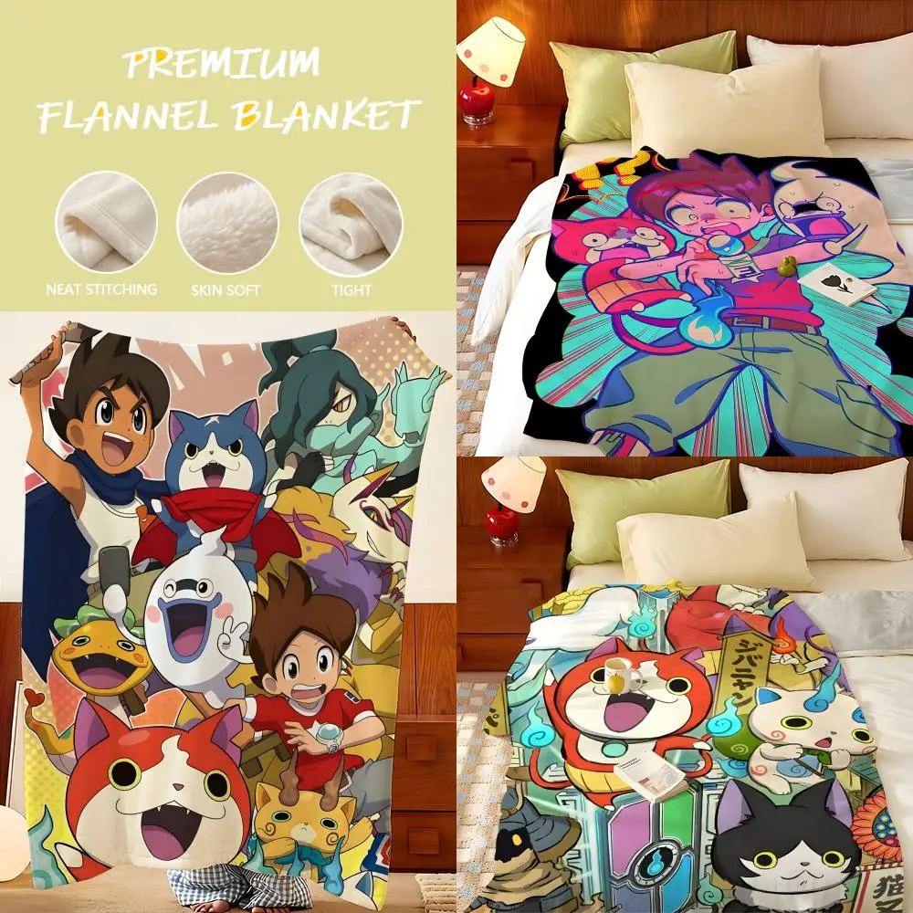 Game Y-Yo k-kai W-Watch Throw Flannel Throw Blanket, Lightweight Cozy, Durable Washable cute Cool