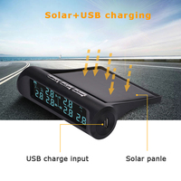 Wireless Car Tire Pressure Monitor 6 External Sensor Tyre Pressure Gauge USB Solar Digital Tyre Pressure Monitor High Precision