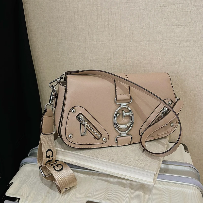 حقيبة كتف جلدية أنيقة للنساء حقيبة يد كروس مصممة بمحفظة أنيقة للسيدات فاخرة