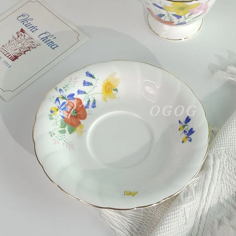 

Artistic Japanese Bone China Cup and Saucer Set with Colorful Floral Pattern Luxury Gift Boxed for Tea Coffee House