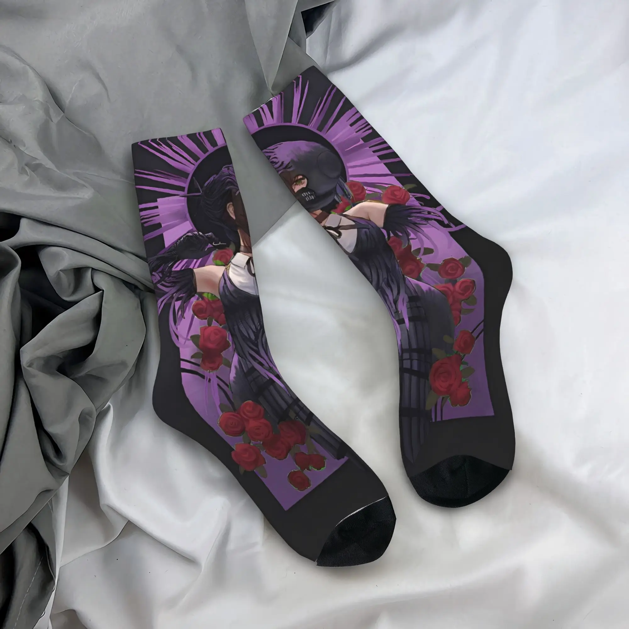 

Chainsaw Man Reze Anime Socks Elegant Stockings Winter Non Skid Men Socks Medium Soft Graphic Outdoor Sports Socks