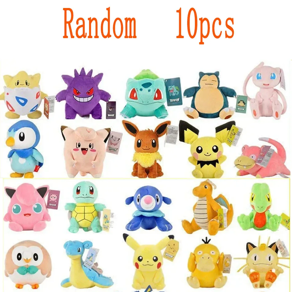 

2025@@@@10PCS 20cm Pokemon Stuffed Plush Toys Kawaii Pikachu Anime Doll Kids Birthday Kawaii Cute Soft Children Stuffed Plush