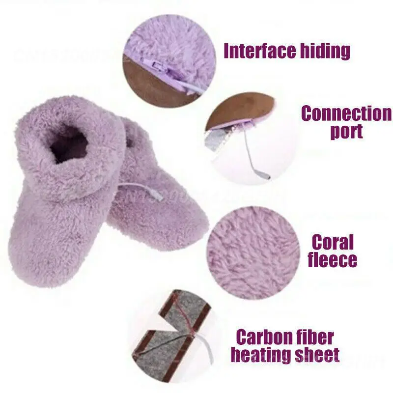 Usb Heater Foot Shoes Comfortable Adjustable Portable Foot Heater Plush Warm Slippers Foot Warmer Best-selling Convenient Safe