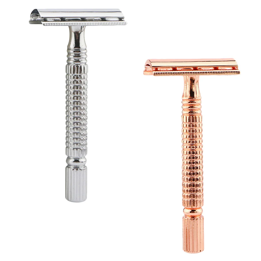 

2 PCS Old Razor Type Beard Shaving Maquina De Afeitar Para Hombre Portable Double-edged Shaver Metal Manual