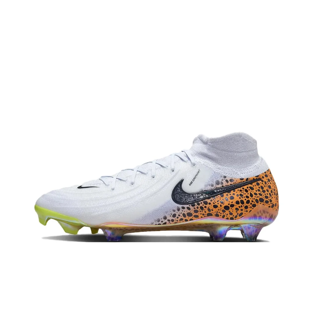 Nike White Phantom Luna 2 Elite FG Original Men's Soccer Shoes Comfortable, non slip and wear resistant Natural Turf Hard Turf