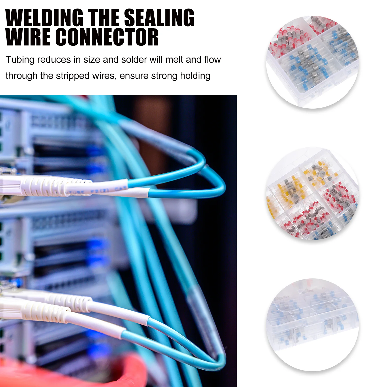 

350Pcs Heat Shrink Butt Connectors Solder Seal Wire Joint Kit for Automotive Marine High Quality Materials Self-