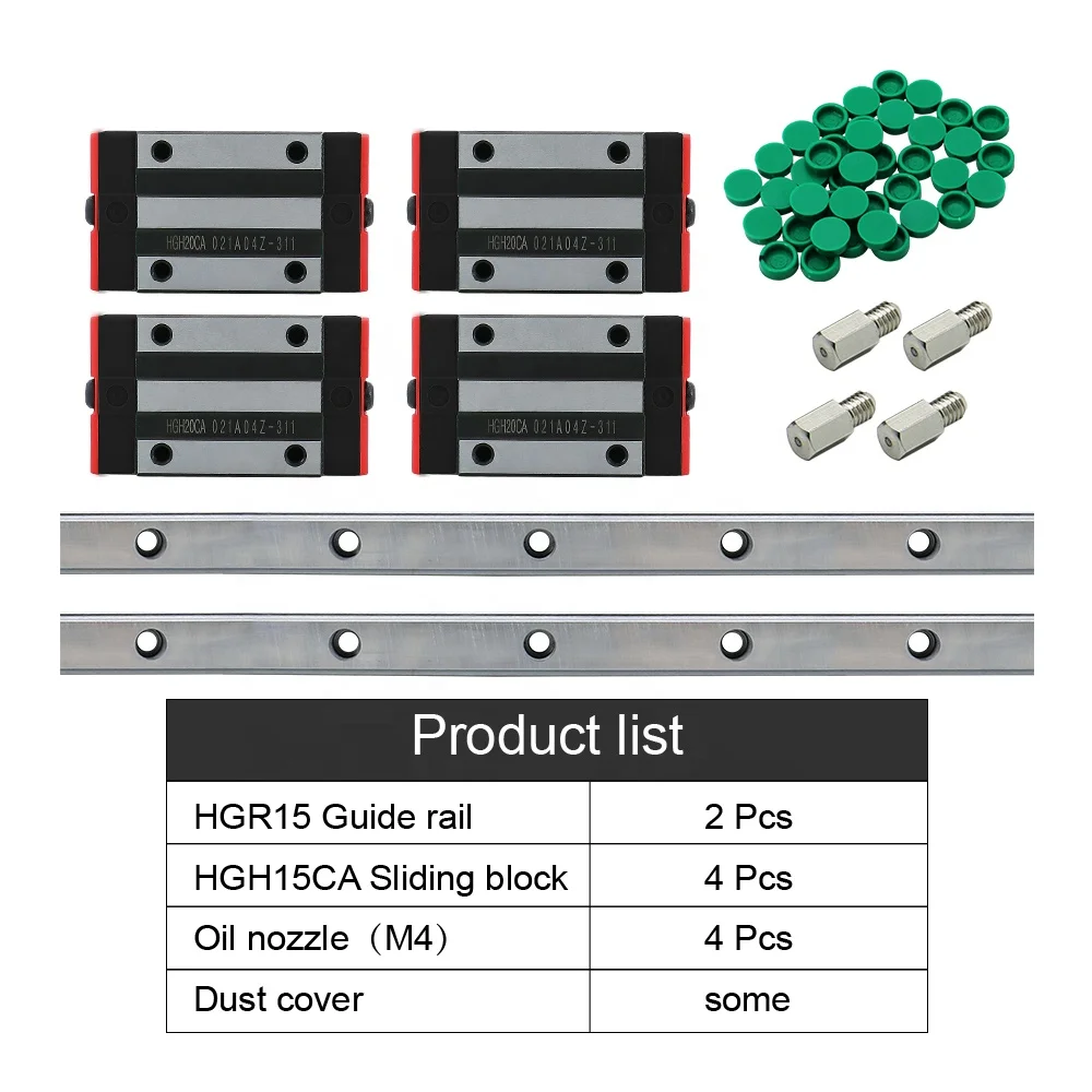 HLTNC Linear Guide Bearing Slide Block High Assembly HGH HGW 15 Flange Slide Lengthened Slider Steel Retaining Slider for Cnc