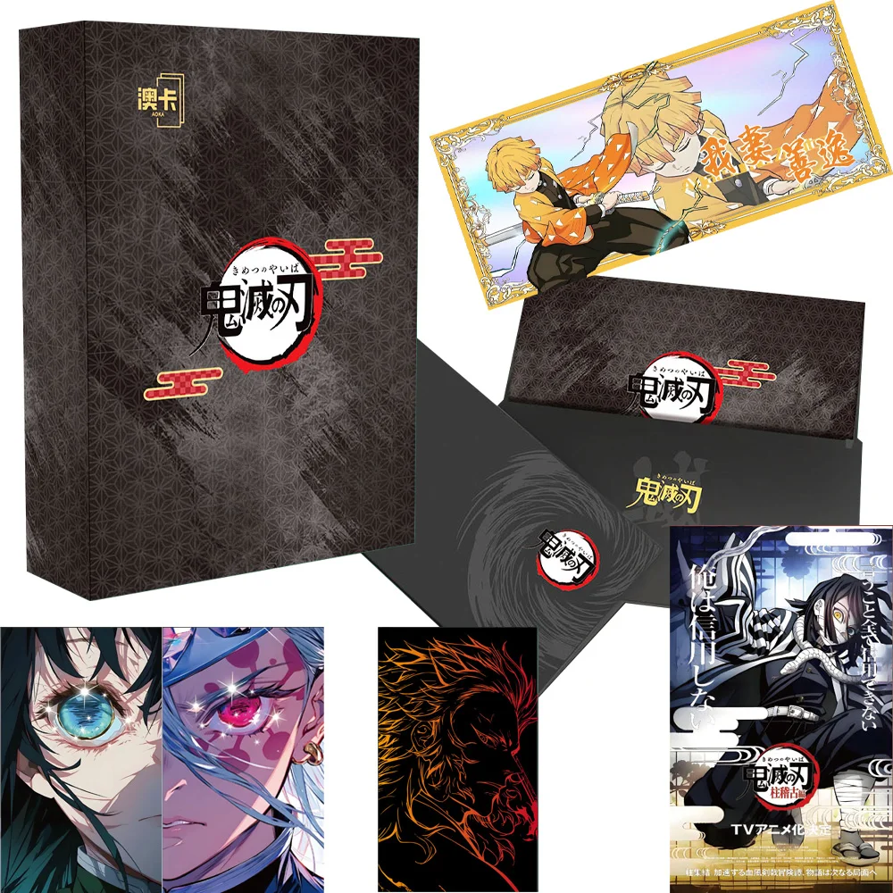 New AOKA Demon Slayer Colored Paper Card Kimetsu No Yaiba Tanjirou Kamado Nezuko Character Card Doujin Toys And Hobbies Gift