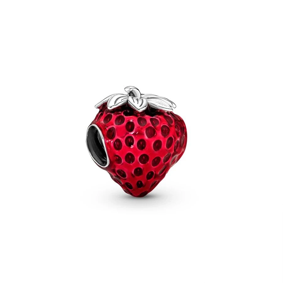 Fruit Series Strawberry Cherry Durian Lemon Apple Charm Bead DIY Jewelry Gift Fit Original 925 Sterling Silver Bracelet