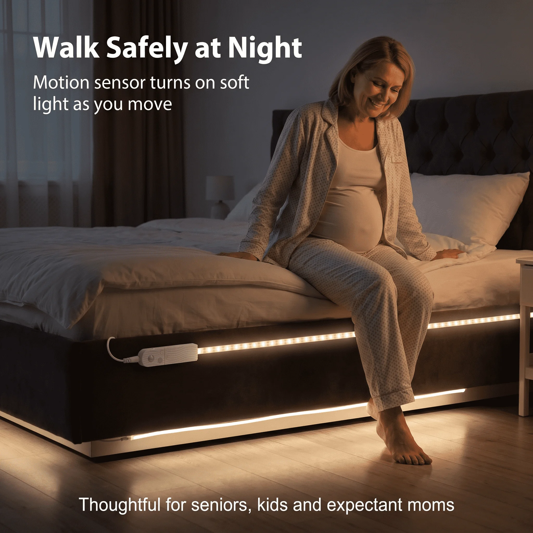 1–5M PIR Motion Sensor LED Strip Light,Battery-Powered Night Light—Ideal for Cabinets, Stairways,Bedrooms,Wardrobes,and Kitchens