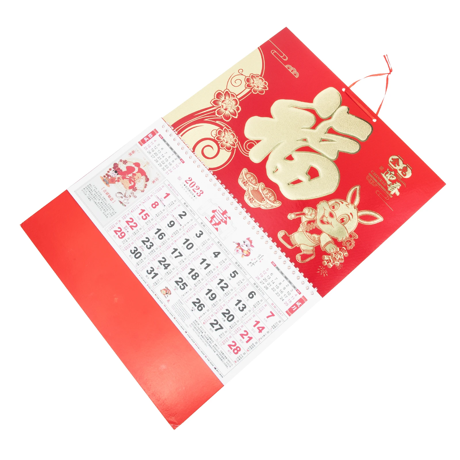 

Gold Foil Blessing Tearable Wall Decor 2023 Rabbit Year Chinese Traditional Lunar Calendar Home Office Decorative Thickened