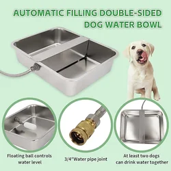 Dog Water Bowl Dispenser Automatic Water Feeder 13.5L Stainless Steel Large Waterer for Pets Water Feeder for Livestock Animals