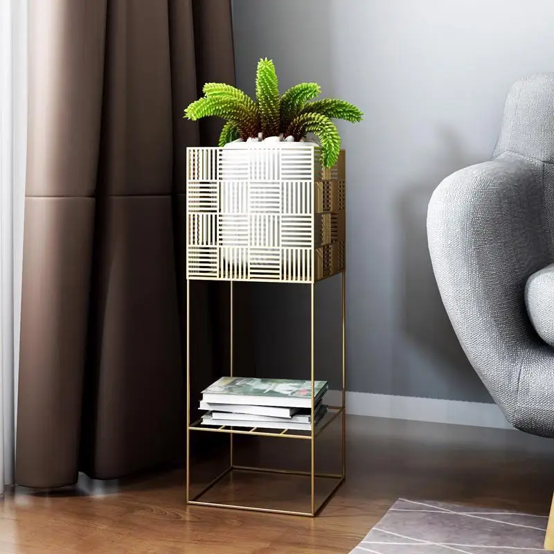 

Nordic wrought iron flower rack balcony living room indoor floor-to-ceiling