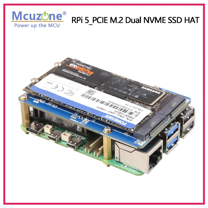 Imagem -03 - Raspberry pi Pcie M.2 Nvme Duplo Chapé Ssd Suporta 2280 2242 2230 Ssd Mps2280d