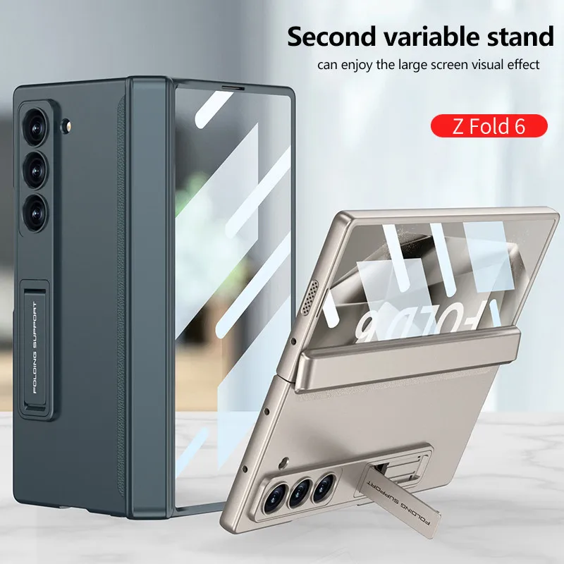 Folding Case For Samsung Galaxy Z Fold 6 ZFold6 5G Magnetic Hinge Full Package Anti-Drop Multi-Angle Stand Premium Cover