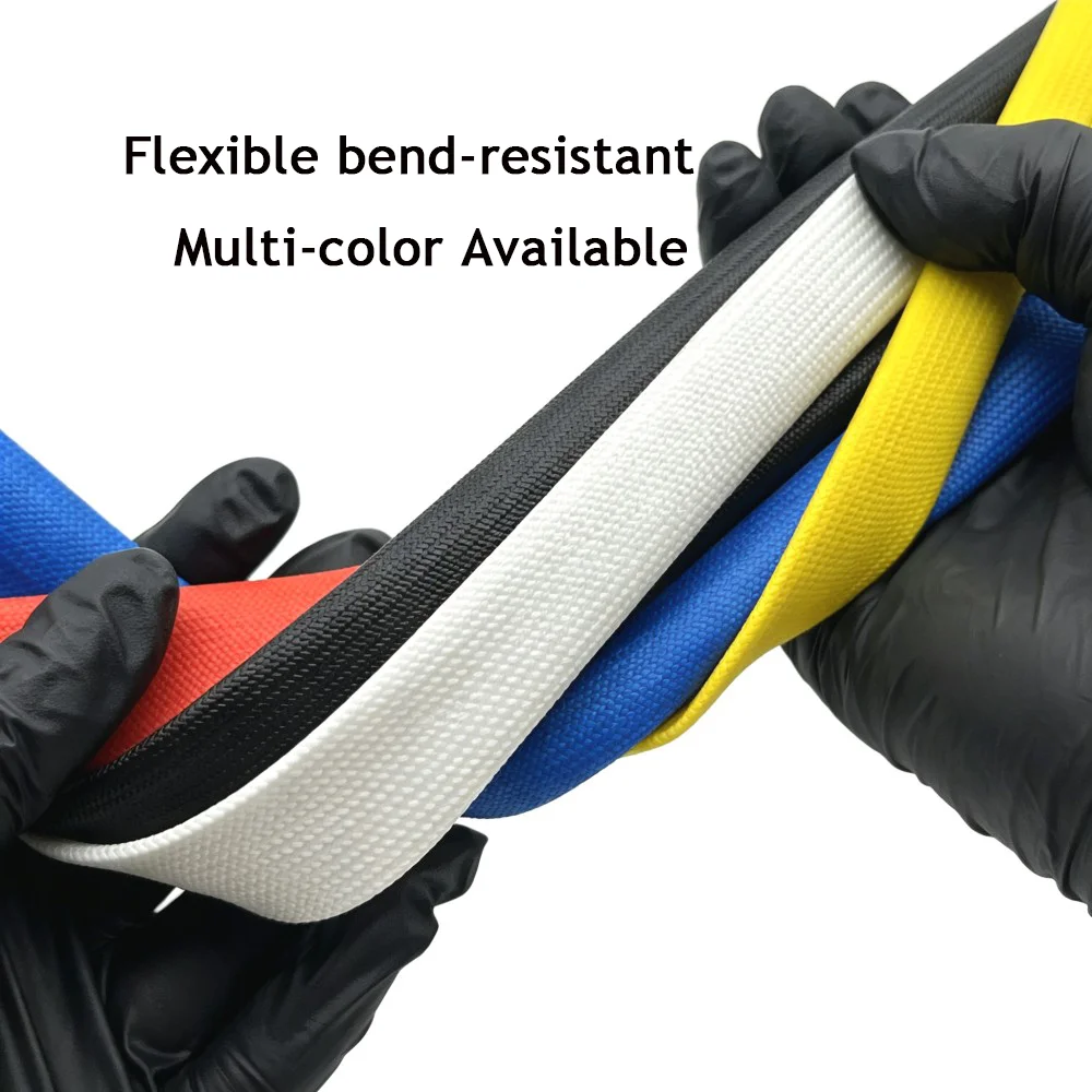 Fiberglass Tube ID 1 ~ 20mm Silicone Resin Braided Wire Sleeve Flame Resistant Fiber Glass Insulate Cable Pipe Protect 5 Colors