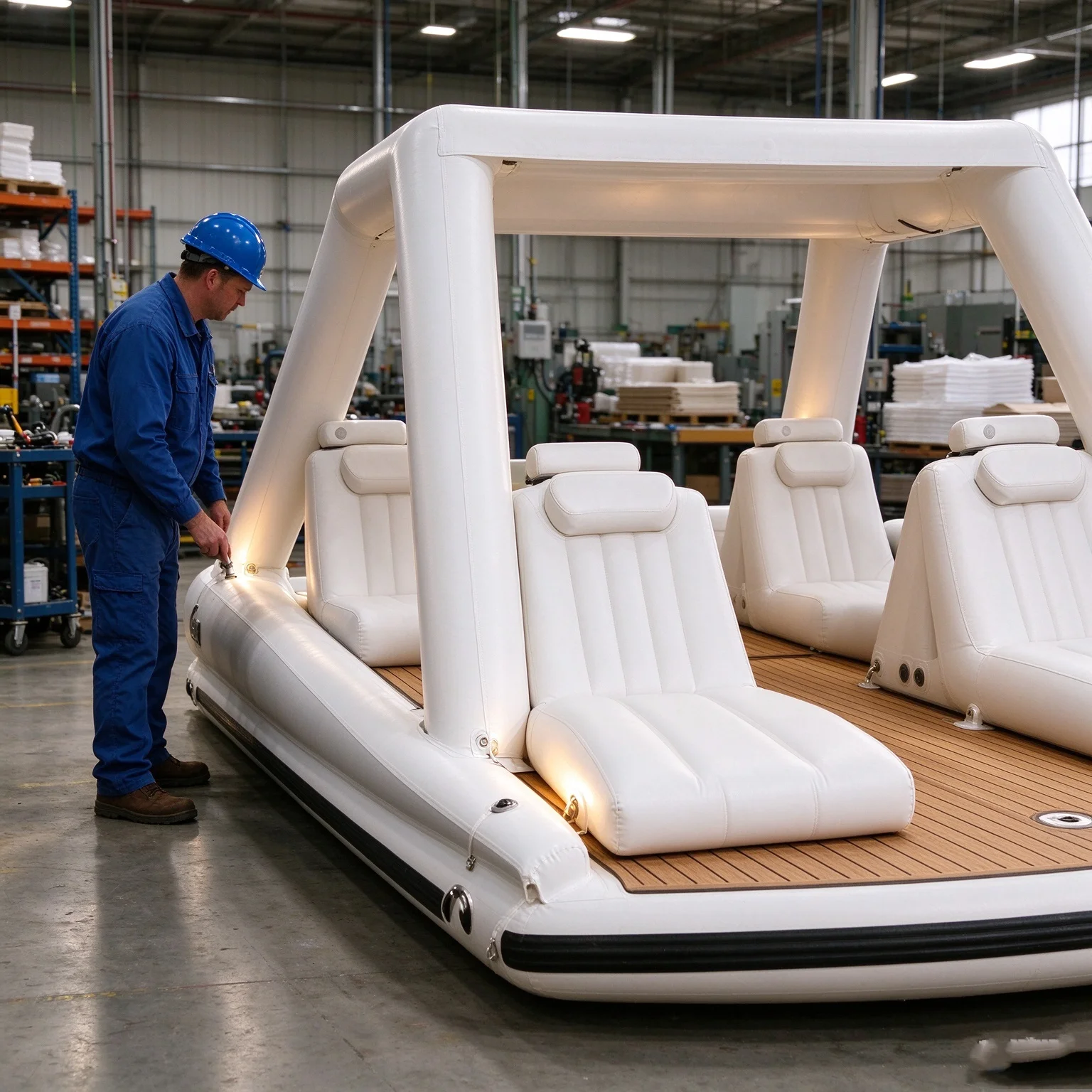 Luxury Catamaran Inflatable Boat PVC Material 5-10 Passengers 500kg Capacity 8-10h Battery Life Electric Sport River Sightseeing