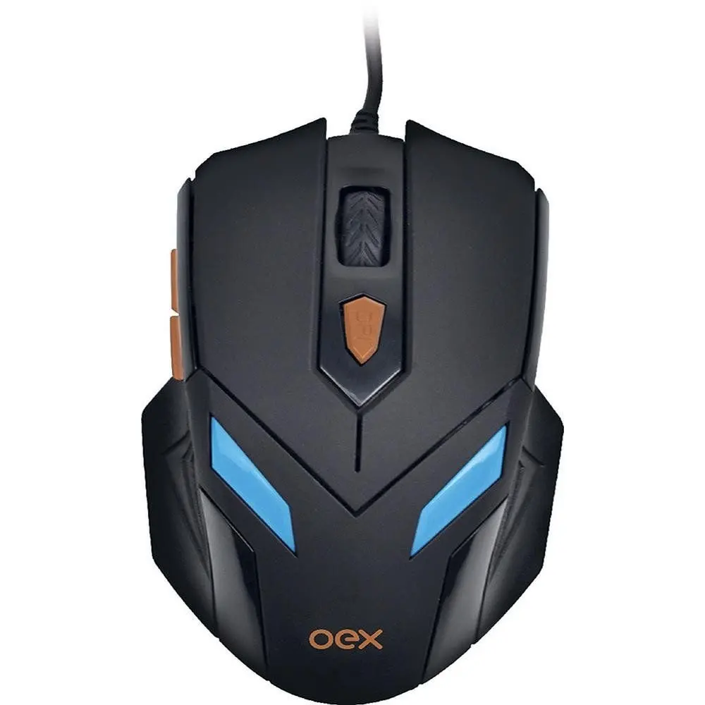 Combo Mousepad and Mouse WAR Gamer LED OEX 6 Botões 2400DPI MC100