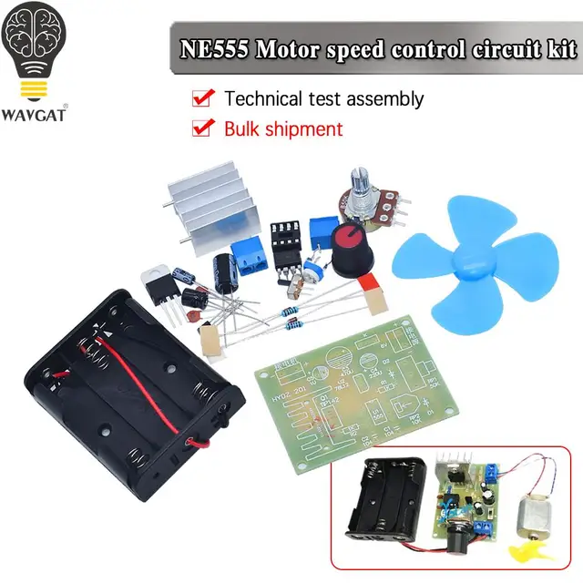 NE555 Zestaw do regulacji prędkości silnika Maker DIY Nauczanie Technologia produkcji elektroniki Test Montaż Szkolenie Spawanie