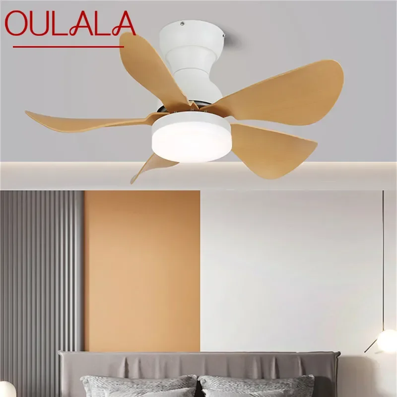 

OULALA Modern Fan Light Luxury Living Room Restaurant Bedroom Children's Room LED Ceiling Fan Light Remote Electric Fan Light