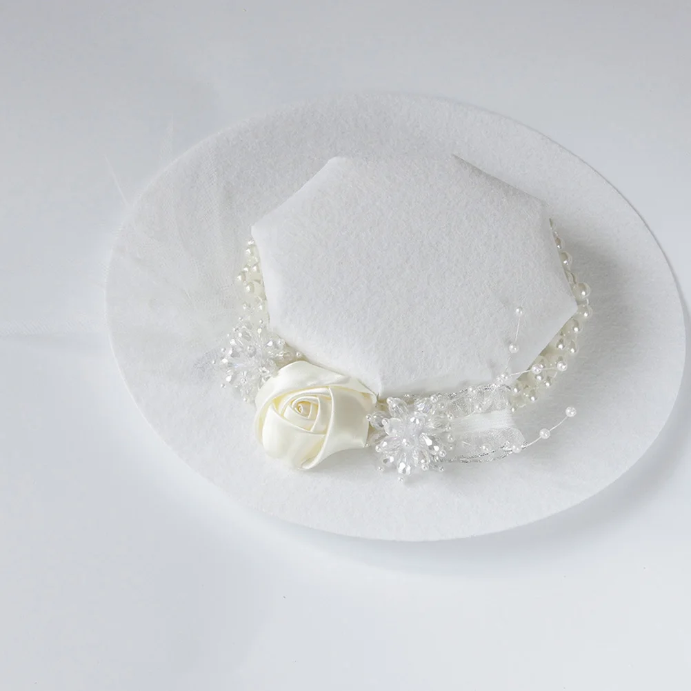 

Small Party Hat Hairpin Elegant Floral Mesh Fascinator With Crystal Decor For Wedding Tea Party Prom Bridal Event